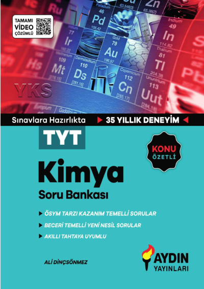 TYT Kimya Konu Özetli Tamamı Video Çözümlü Soru Bankası Aydın Yayınları