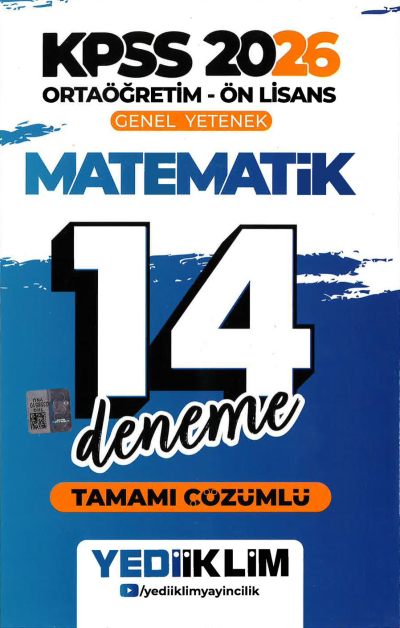 2026 KPSS Ortaöğretim Ön Lisans Genel Yetenek Matematik Tamamı Çözümlü 14 Deneme Yediiklim Yayınları FotokoPink