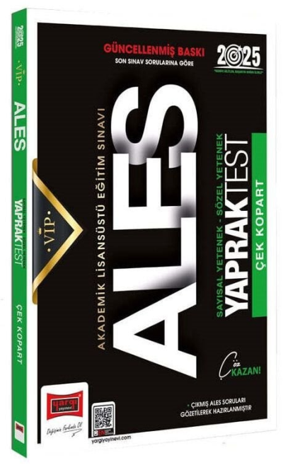 2025 ALES Vip Sayısal-Sözel Yetenek Çek Kopart Yaprak Test Yargı Yayınları FotokoPink