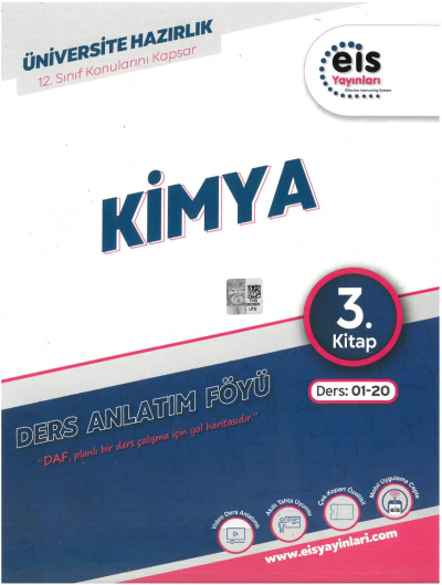 YKS Mavi Set DAF Kimya Ders Anlatım 3.Kitap EIS Yayınları Ders:01-20 12. Sınıf Konularını Kapsar FotokoPink