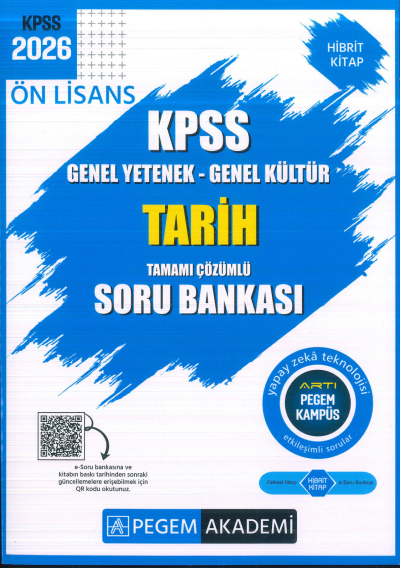 Ön Lisans KPSS Tarih Tamamı Çözümlü Soru Bankası Pegem Akademi FotokoPink