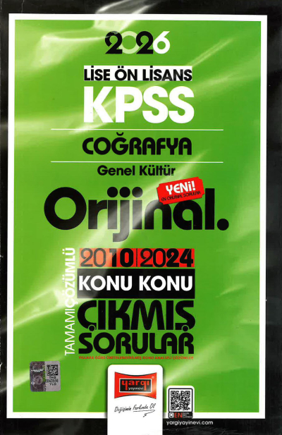 2026 KPSS Lise-Önlisans Coğrafya Orijinal 2010-2024 Konu Konu Çıkmış Sorular Yargı Yayınları FotokoPink