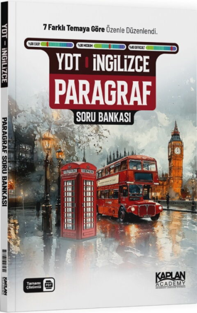 YDT İngilizce Paragraf Soru Bankası Kaplan Akademi FotokoPink