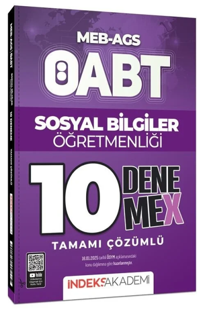 2025 ÖABT MEB-AGS Sosyal Bilgiler Öğretmenliği 10 DenemeX Çözümlü İndeks Akademi Yayıncılık FotokoPink