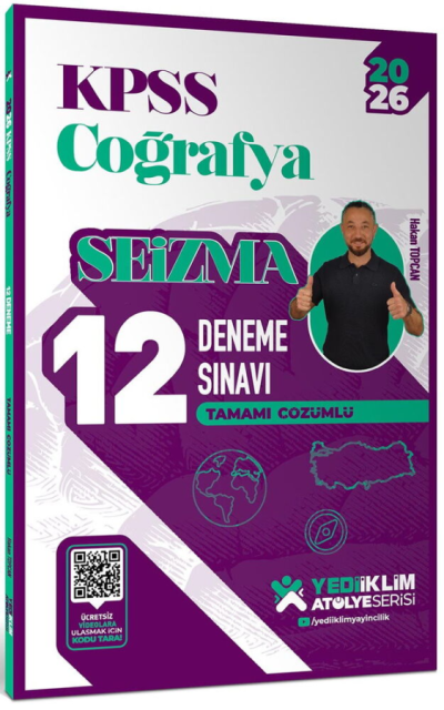 2026 KPSS Atölye Serisi Coğrafya Seizma Tamamı Çözümlü 12 Deneme Sınavı Yediiklim Yayınları FotokoPink