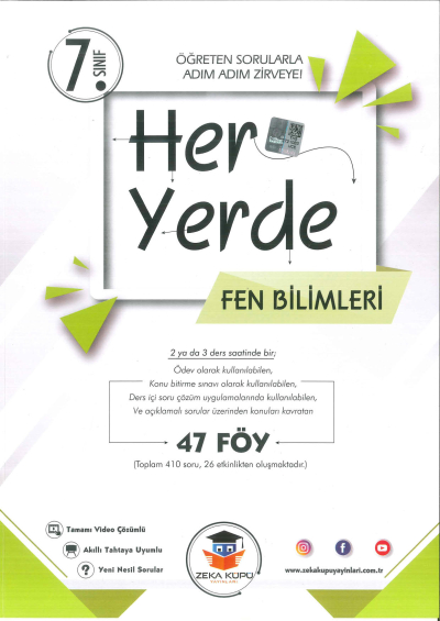 7. Sınıf Her Yerde Fen Bilimleri Soru Bankası Zeka Küpü Yayınları FotokoPink