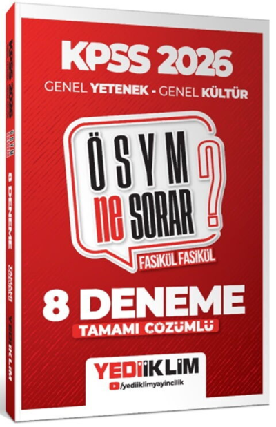 2026 KPSS ÖSYM NE SORAR Genel Yetenek Genel Kültür Tamamı Çözümlü Fasikül 8 Deneme Yediiklim Yayınları FotokoPink