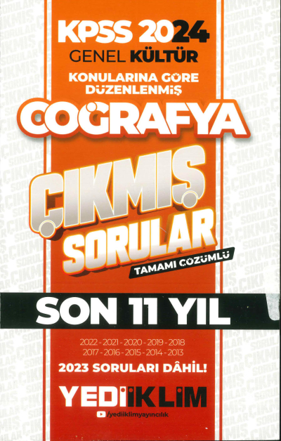 KONULARINA GÖRE DÜZENLENMİŞ COĞRAFYA SON 11 YIL TAMAMI ÇÖZÜMLÜ (2013-2023) FotokoPink