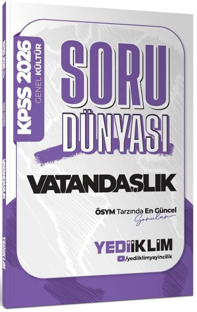 2026 KPSS Genel Yetenek Vatandaşlık Soru Dünyası Yediiklim Yayınları FotokoPink