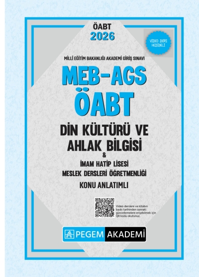 2026 ÖABT MEB-AGS Din Kültürü ve Ahlak Bilgisi Öğretmenliği Konu Anlatımlı Pegem Akademi Yayınları