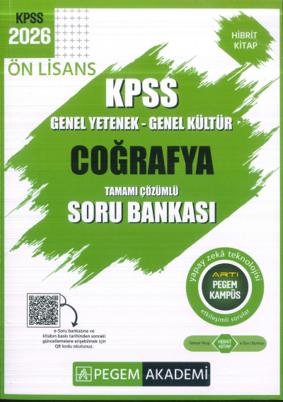 Ön Lisans KPSS Coğrafya Tamamı Çözümlü Soru Bankası Pegem Akademi FotokoPink