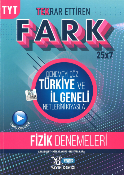 TYT Fizik Fark 25 x 7 Tekrar Ettiren Denemeleri FotokoPink