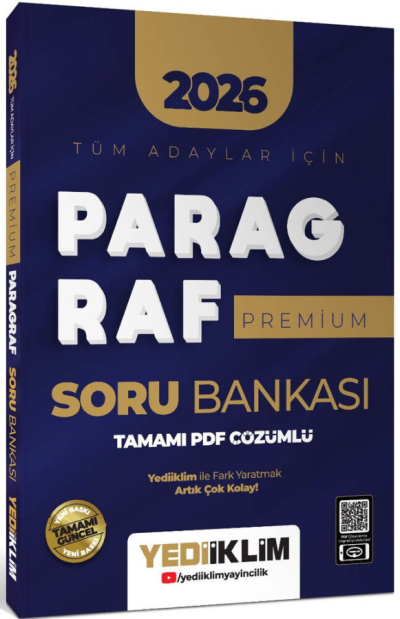 2026 Tüm Adaylar İçin Paragraf Premium Serisi Tamamı PDF Çözümlü Soru Bankası Yediiklim Yayınları FotokoPink