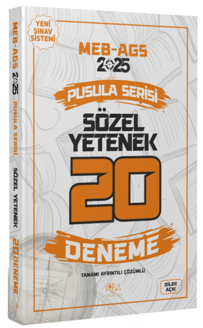 2025 MEB-AGS Sözel Yetenek 20 Deneme Çözümlü Pusula Serisi CBA Yayınları FotokoPink