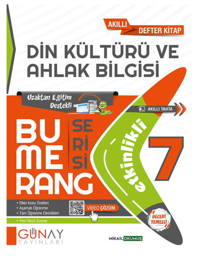 7. Sınıf Din Kültürü ve Ahlak Bilgisi Bumerang Soru Bankası Günay Yayınları FotokoPink