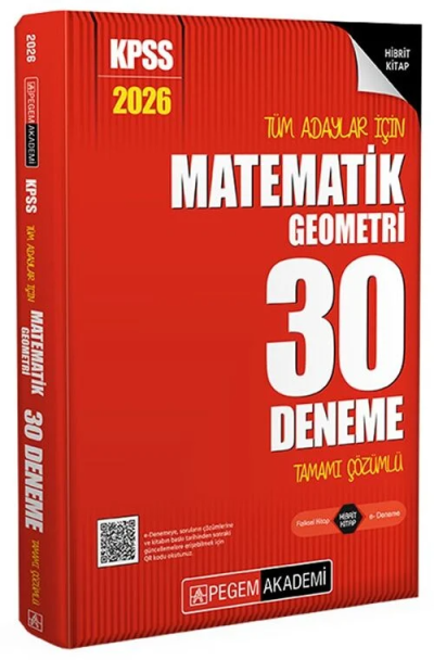 2026 KPSS Tüm Adaylar İçin Matematik Geometri 30 Deneme Tamamı Çözümlü Pegem Yayınları FotokoPink