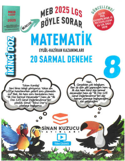 Sinan Kuzucu Yayınları 2025 8. Sınıf İkinci Doz Sarmal Branş Denemeleri Matematik FotokoPink