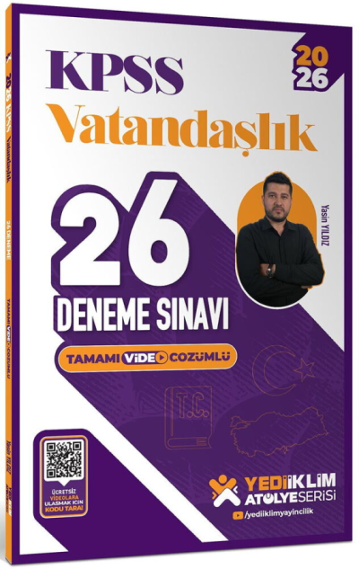 2026 KPSS Vatandaşlık Tamamı Video Çözümlü 26 Deneme Sınavı Yediiklim Yayınları FotokoPink