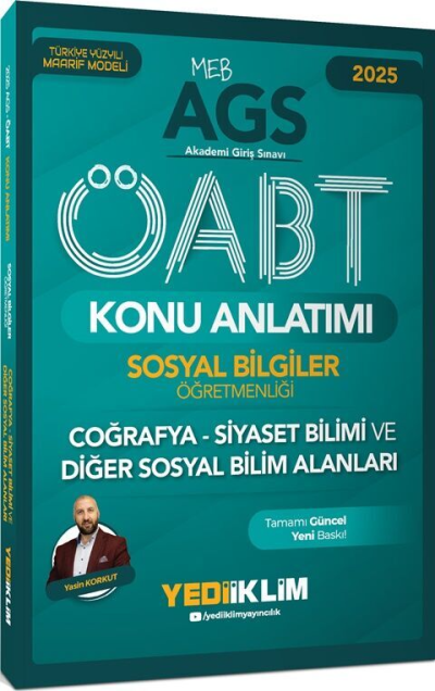 2025 MEB AGS ÖABT Sosyal Bilgiler Öğretmenliği Coğrafya Siyaset Bilimi ve Diğer Sosyal Bilim Alanları Konu A Yediiklim Yayınları FotokoPink