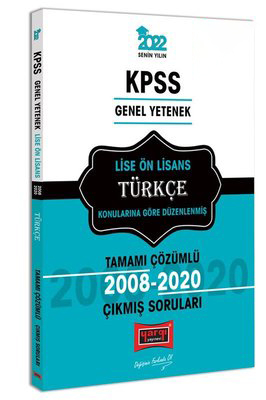 KPSS Genel Yetenek Lise - Ön Lisans Türkçe Tamamı Çözümlü Çıkmış Sorular 2008-2020 FotokoPink