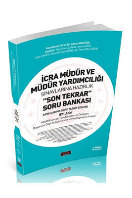 İCRA MÜDÜRLÜĞÜ SINAVINA HAZIRLIK SON TEKRAR TAMAMI ÇÖZÜMLÜ SORU BANKASI FotokoPink
