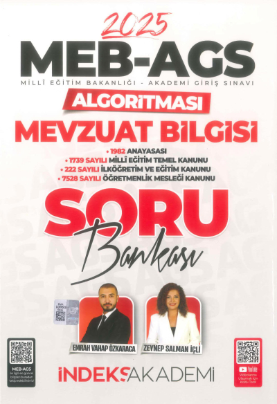 2025 MEB AGS Algoritması Mevzuat Bilgisi Soru Bankası Çözümlü İndeks Akademi Yayıncılık