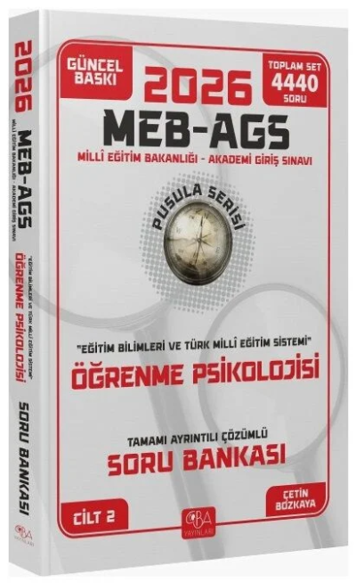 2026 MEB-AGS Eğitim Bilimleri Öğrenme Psikolojisi Soru Bankası Çözümlü Pusula Serisi CBA Yayınları