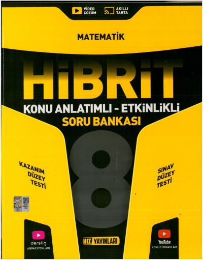 8. Sınıf Matematik HİBRİT Konu Anlatımlı Etkinlikli Soru Bankası Hız Yayınları