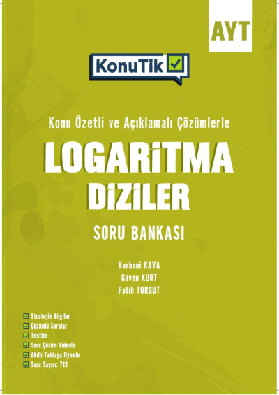 AYT KonuTik Logaritma Diziler Soru Bankası Okyanus Yayınları