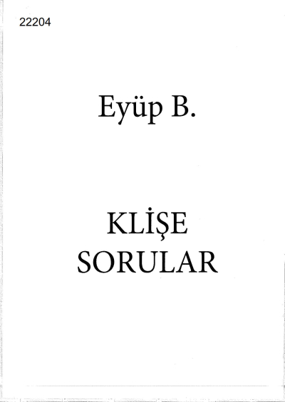 Eyüp B. Matematik Geometri Kampı Klişe Sorular