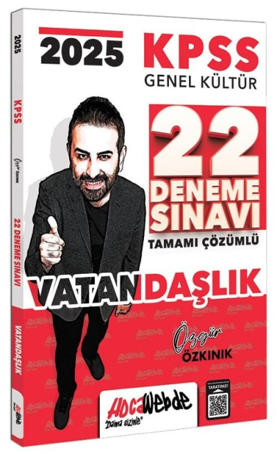 2025 KPSS GK Vatandaşlık Tamamı Çözümlü 22 Deneme Sınavı HocaWebde Yayınları FotokoPink