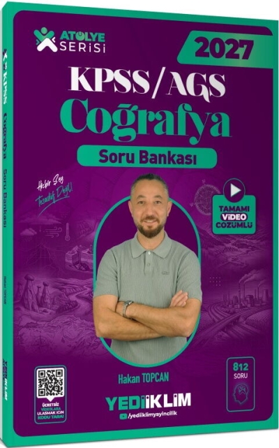KPSS MEB-AGS Coğrafya Atölye Soru Bankası Çözümlü Hakan Topcan Yediiklim Yayınları FotokoPink