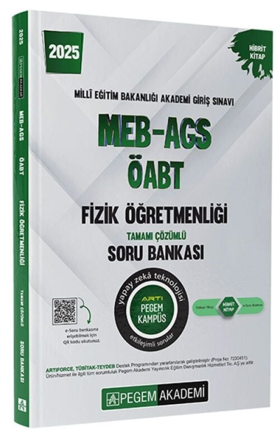 2025 MEB-AGS-ÖABT Fizik Öğretmenliği Tamamı Çözümlü Soru Bankası Pegem Akademi Yayıncılık FotokoPink