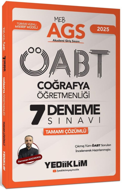 2025 MEB AGS ÖABT Coğrafya Öğretmenliği Tamamı Çözümlü 7 Deneme Sınavı Yediiklim Yayınları FotokoPink