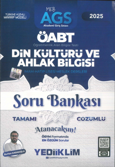 2025 MEB AGS ÖABT Din Kültürü ve Ahlak Bilgisi Tamamı Çözümlü Soru Bankası Yediiklim Yayınları