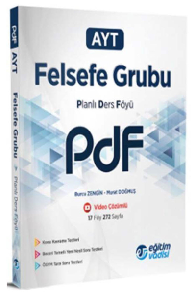 AYT Felsefe Grubu Planlı Ders Föyü Video Anlatım Destekli Eğitim Vadisi Yayınları