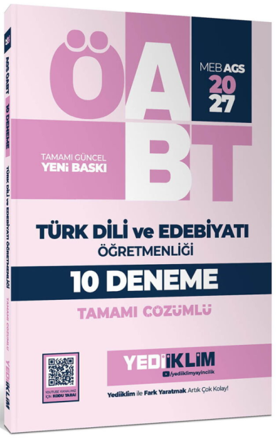 2027 MEB AGS ÖABT Türk Dili ve Edebiyatı Öğretmenliği Tamamı Çözümlü 10 Deneme Yediiklim Yayınları FotokoPink