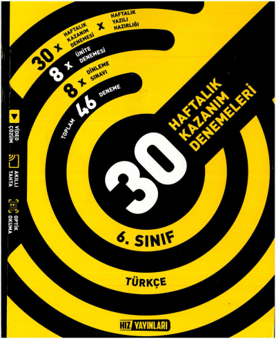 6.Sınıf Türkçe Haftalık Deneme Hız Yayınları FotokoPink