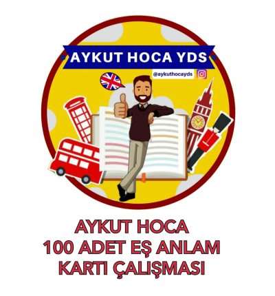 AYKUT HOCA 100 ADET EŞ ANLAM KARTI ÇALIŞMASI FotokoPink