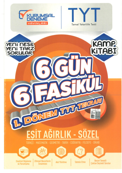 TYT Eşit Ağırlık Sözel 6 Gün 6 Fasikül Yarıyıl Genel Tekrar Kamp Kitabı FotokoPink