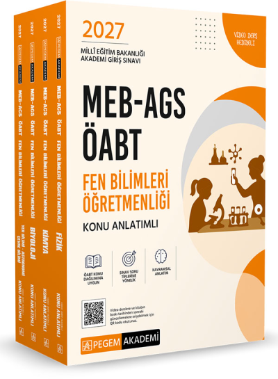 2027 ÖABT MEB-AGS Fen Bilimleri Öğretmenliği Konu Anlatımı Modüler Set (Fizik-Kimya-Biyoloji-Yer Bilimleri-Astronomi-Çevre Bilimi) Pegem Akademi Yayınları FotokoPink
