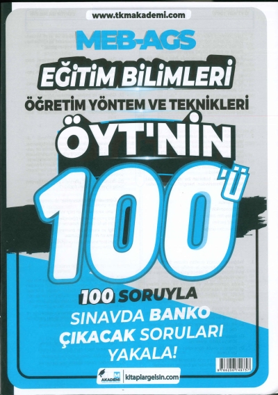 MEB-AGS Eğitim Bilimleri Öğretim Yöntem ve Teknikleri ÖYT'nin 100ü Soru Bankası TKM Akademi FotokoPink
