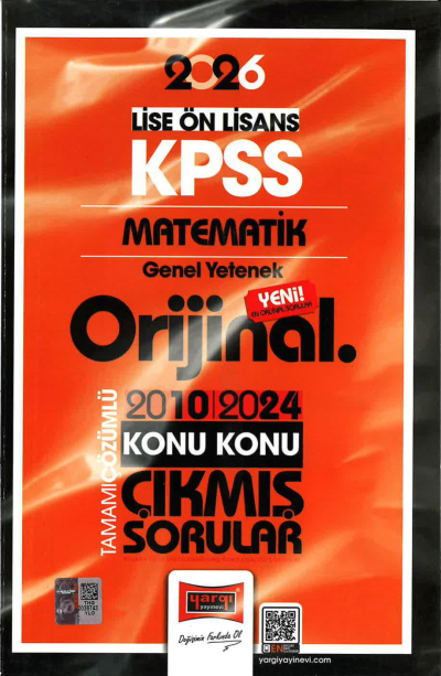 2026 KPSS Lise-Önlisans Matematik Orijinal 2010-2024 Konu Konu Çıkmış Sorular Yargı Yayınları