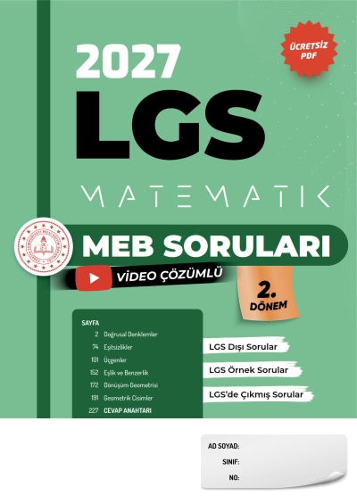 2027 LGS Matematik MEB Soruları 2. Dönem