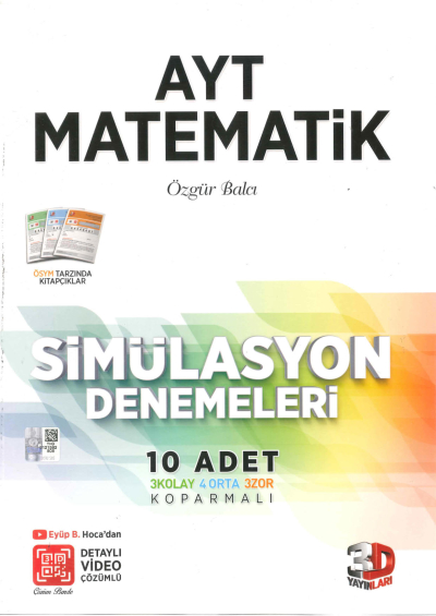 AYT Matematik 10 Adet Simülasyon Denemeleri FotokoPink