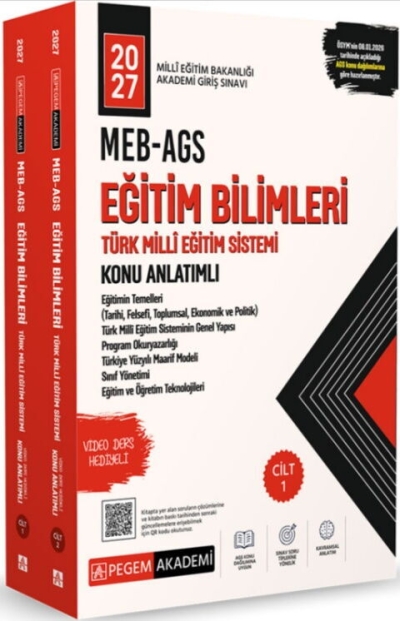 MEB AGS Eğitim Bilimleri ve Türk Millî Eğitim Sistemi Konu Anlatımlı Pegem Yayınları (CİLT 1-2)