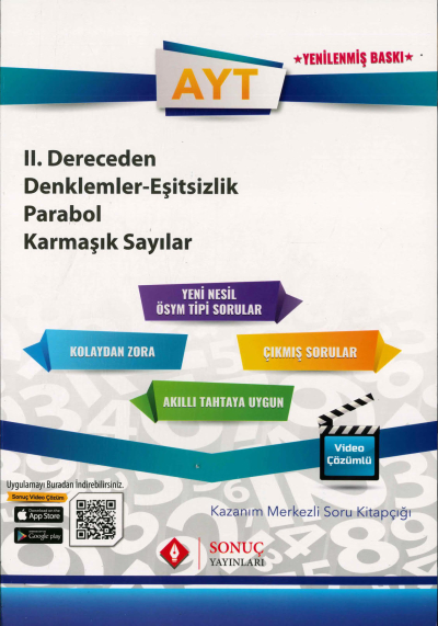 AYT 2. DERECEDEN DENKLEMLER EŞİTSİZLİK PARABOL KARMAŞIK SAYILAR SORU KİTAPÇIĞI FotokoPink