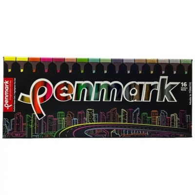 Penmark Fosforlu Kalem 16 Renk Set Süper Kutu FotokoPink