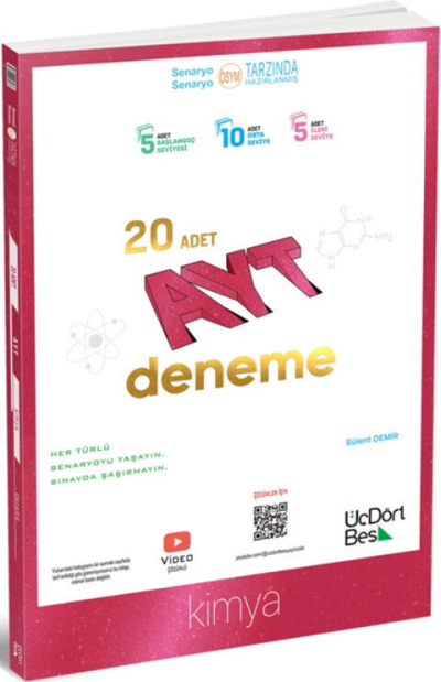 AYT Kimya 20 Deneme ÜçDörtBeş Yayınları FotokoPink