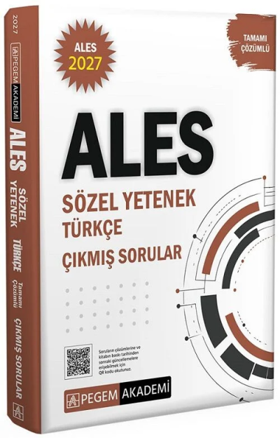 2027 ALES Sözel Yetenek Türkçe Çıkmış Sorular Çözümlü Pegem Akademi Yayınları FotokoPink